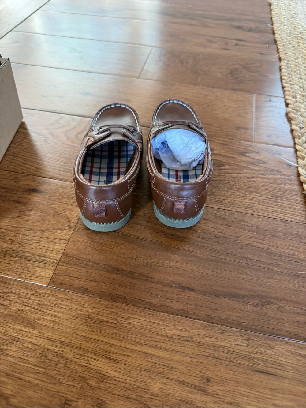 Kids Brown Leather Boat Shoes